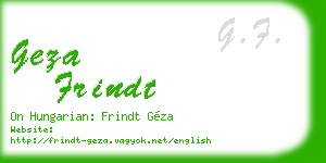 geza frindt business card